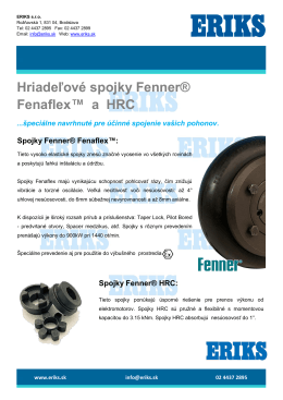 Hriadeľové spojky Fenner® Fenaflex™ a HRC