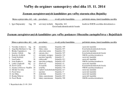 Voľby do orgánov samosprávy obcí dňa 15. 11. 2014 Zoznam