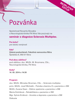 Pozvánka Nitra program