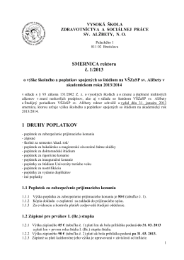 Smernica rektora o poplatkoch 13-14 návrh