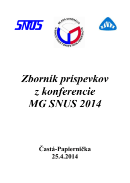 Zborník príspevkov z konferencie MG SNUS 2014