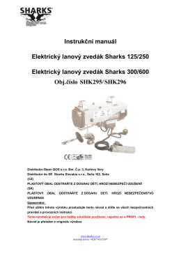 Instrukční manuál Elektrický lanový zvedák Sharks 125/250