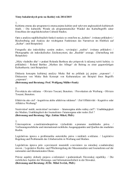Témy bakalárskych prác 2014/2015 [.pdf]