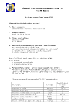 Záverečný účet ZŠ s MŠ za rok 2013