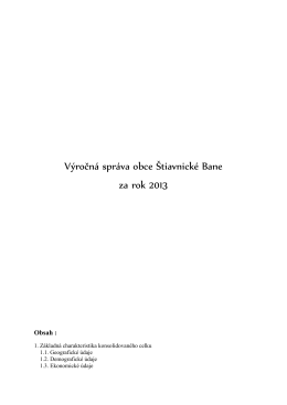 Výročná správa obce Štiavnické Bane za rok 2013