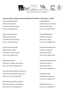 H3ZO Seznam sbírek - škůdci LS 13-14