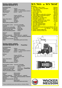 Šmykom riadený nakladač WN 701.S Technické parametre