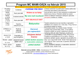 program na február 2015 - Materské centrum Mami