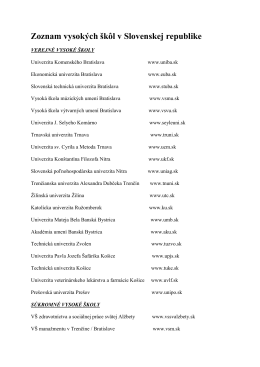 Zoznam vysokých škôl v Slovenskej republike
