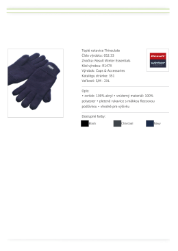 Teplé rukavice Thinsulate Číslo výrobku: 052.33