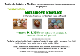 MOZAIKOVÉ KRASLICE - Turčianska knižnica v Martine