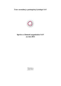 Výročná správa za rok 2011 - Ústav normálnej a patologickej