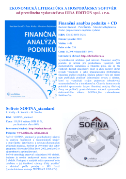 Finančná analýza podniku + CD Softvér SOFINA_standard