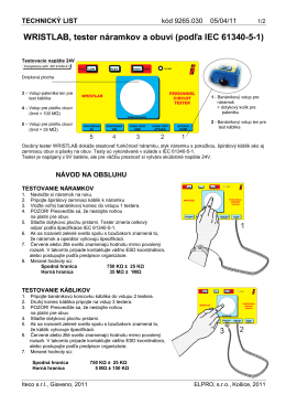 WRISTLAB, tester náramkov a obuvi (podľa IEC 61340-5-1)