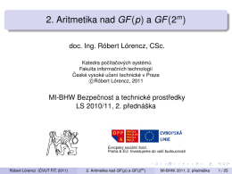 2. Aritmetika nad GF(p) a GF