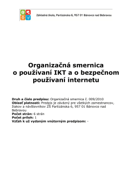 Organizačná smernica o používaní IKT ao bezpečnom používaní