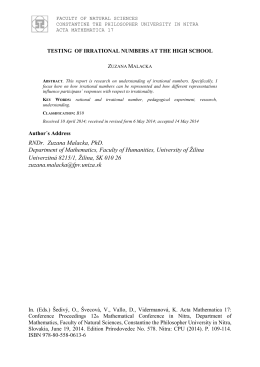 Abstract - 13th mathematical conference in Nitra