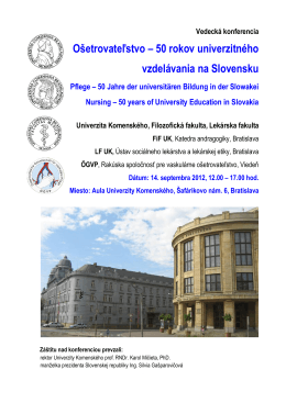 Program konferencie 14.9. 2012 - Slovenská faleristická spoločnosť