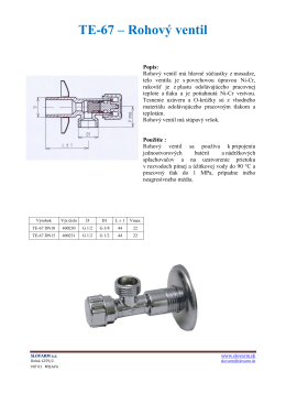 TE-67 – Rohový ventil