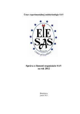Správa o činnosti organizácie SAV za rok 2012