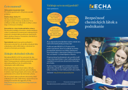 Bezpečnosť chemických látok a podnikanie - ECHA