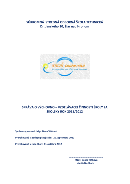 Výročná správa 2012 - Súkromná stredná odborná škola technická