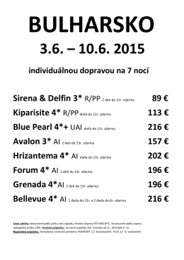 Sirena & Delfin 3* R/PP 2 deti do 12r. zdarma 89 € 113