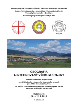 1. cirkulár - Slovenská geografická spoločnosť