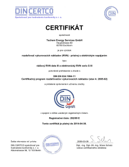 Certifikát RVN data III / vario S