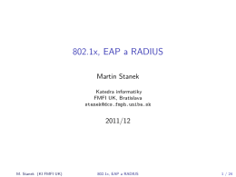 802.1x, EAP a RADIUS - Katedra informatiky