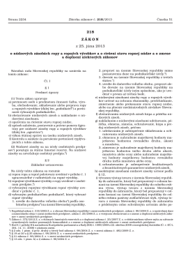 zákon č. 218/2013 Z.z. o núdzových zásobách ropy a ropných