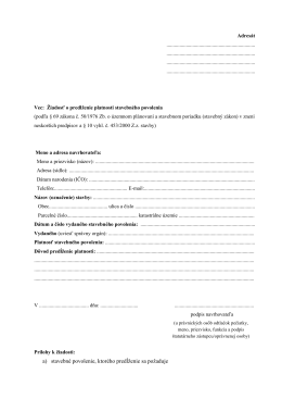 Žiadosť o predĺženie platnosti stavebného povolenia (pdf)