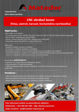 CNC obrábač kovov - MATADOR Industries