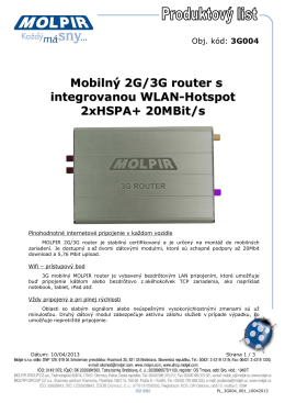 Mobilný 2G/3G router s integrovanou WLAN-Hotspot