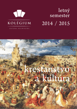 letný semester 2014 / 2015 - Kolégium Antona Neuwirtha