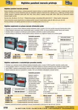 I/10 Digitálne panelové meracie prístroje