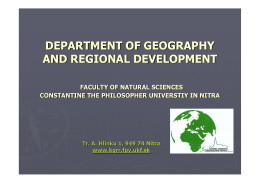 Department of Geography and Regional Development Profile