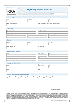 Registračný formulár