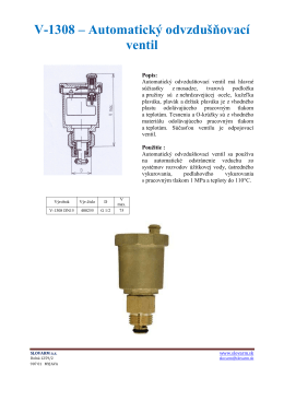 V-1308 – Automatický odvzdušňovací ventil