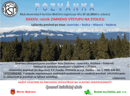 pozvánka - Klub slovenských turistov Dobšiná