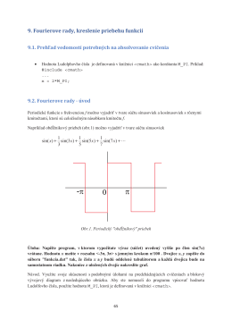 9. Fourierove rady, kreslenie priebehu funkcií