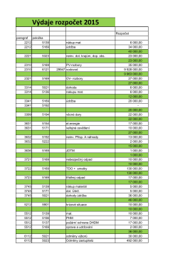 Výdaje rozpočet 2015 - e