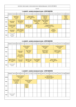 Rozvrh hodín 2014/2015 – letný semester