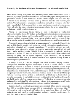 Pastiersky list Konferencie biskupov Slovenska na Prvú adventnú