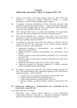 Návrh Programu - Odborový zväz polície v Slovenskej republike
