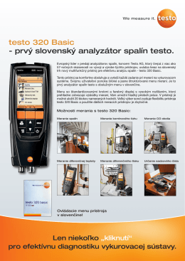 testo 320 Basic - prvý slovenský analyzátor spalín testo.