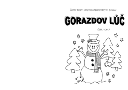 Časopis žiakov Cirkevnej základnej školy sv. Gorazda Číslo 1 / 2013