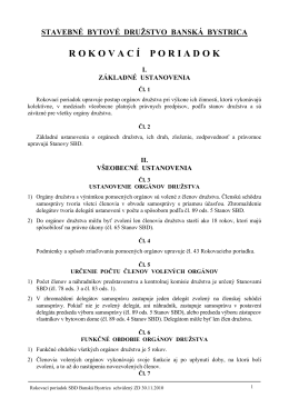 Rokovací poriadok (.pdf, 197kB) - Stavebné bytové družstvo Banská
