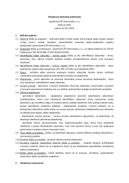 Všeobecné obchodné podmienky spoločnosti ŽP Informatika s.r.o.