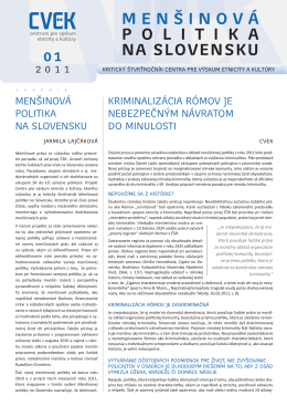 menšinová politika na SlovenSku - Centrum pre výskum etnicity a